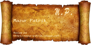 Mazur Patrik névjegykártya