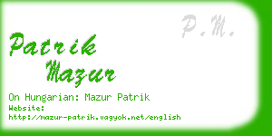 patrik mazur business card